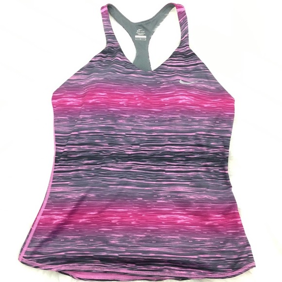 Nike Tops - Nike purple/gray stripes racerback active wear L